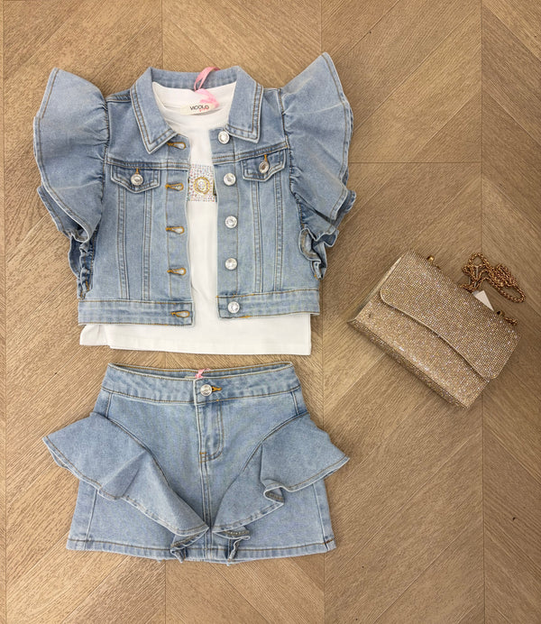 Gonna denim light blue