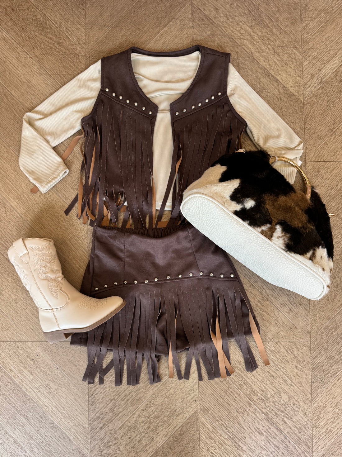 maglia con rose beige