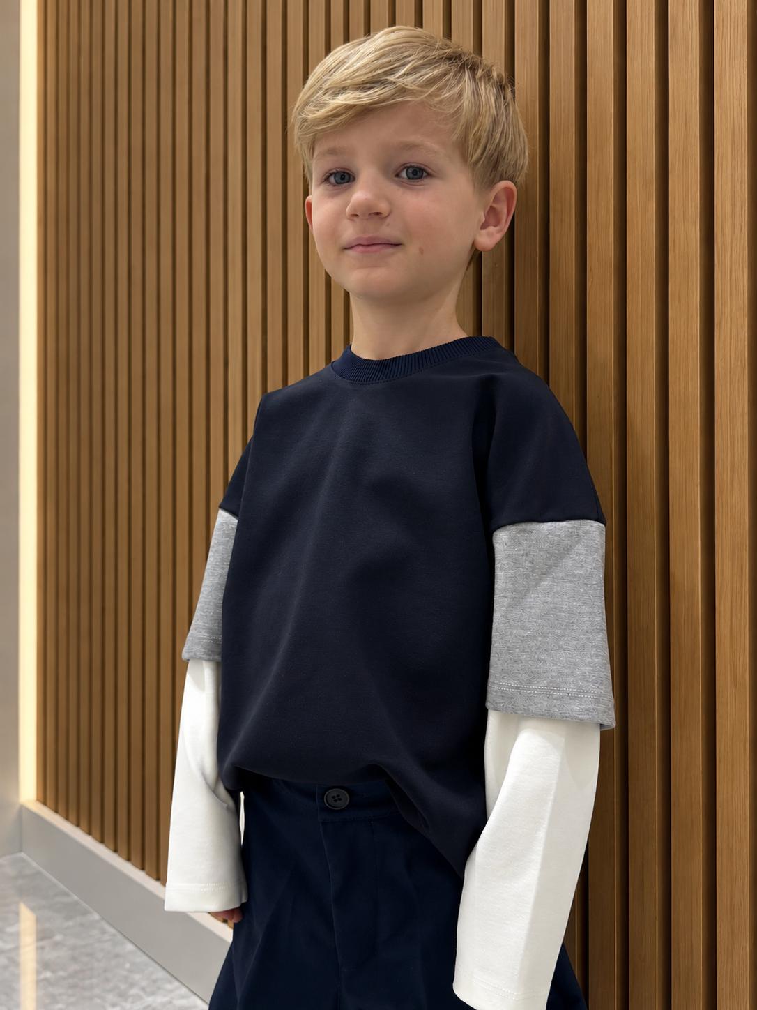maglia blu bicolore
