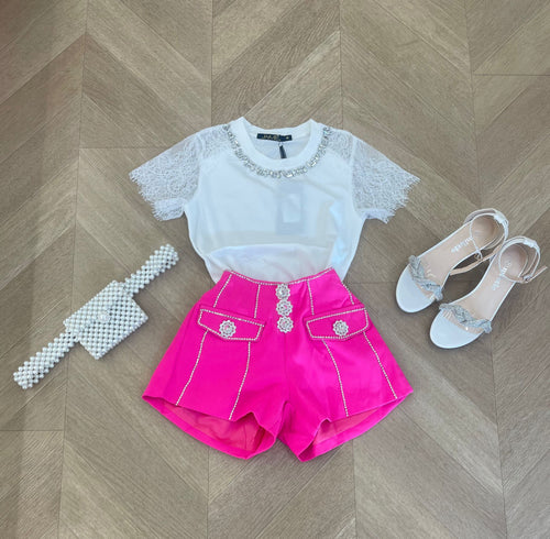 t-shirt jaime ricamo con collana