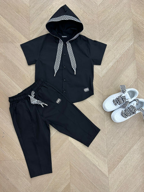 Camicia cappuccio nera