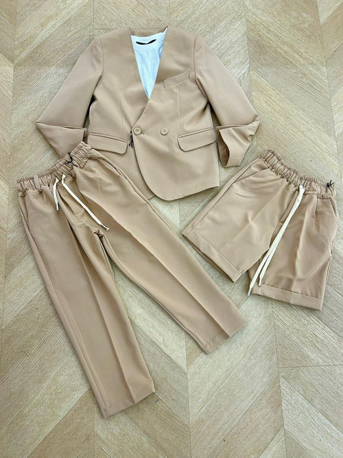 Abito sciallato camel
