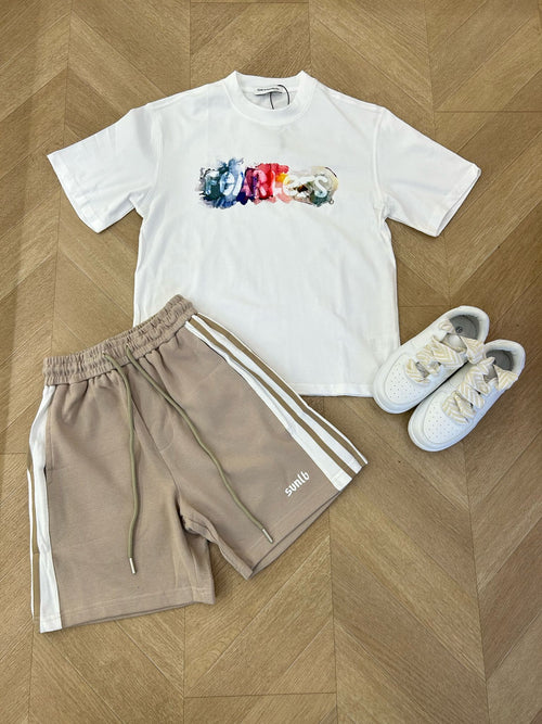 Short beige strisce bianche