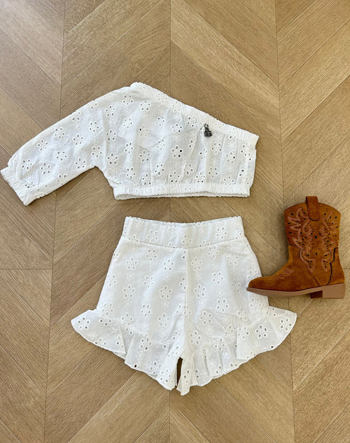 Coordinato in pizzo bianco