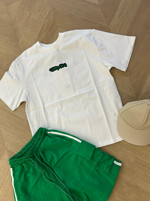 Short verde strisce bianche