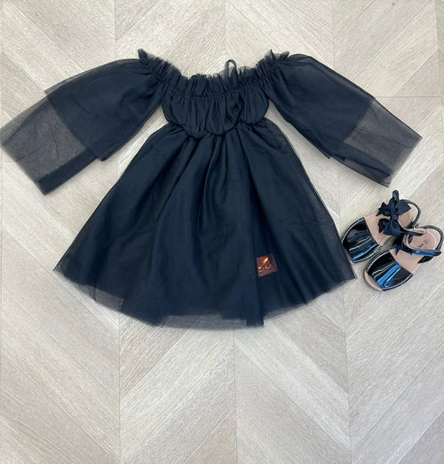dress in tulle nero