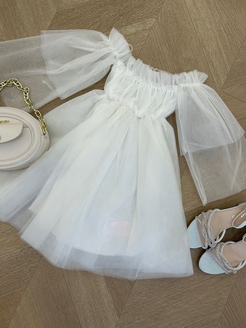 dress in tulle bianco
