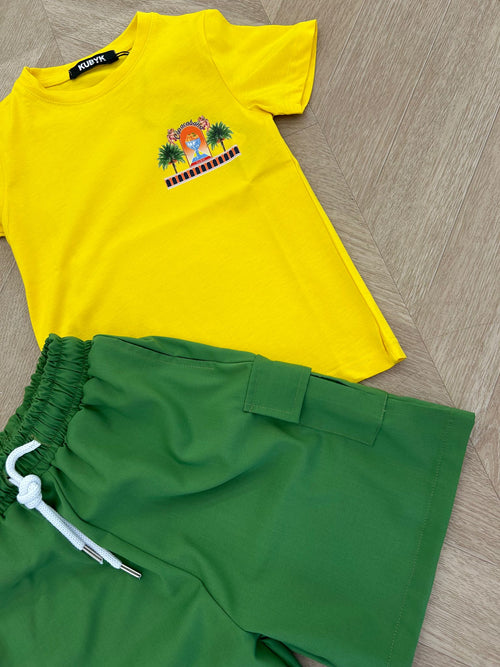 t-shirt palme gialla