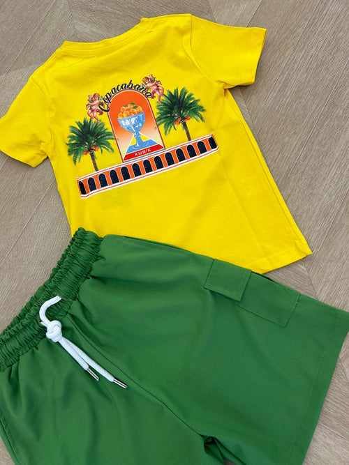 t-shirt palme gialla
