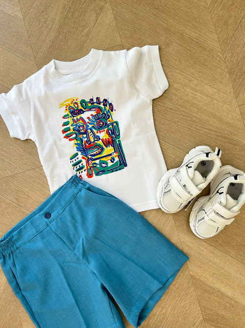t-shirt love bianco
