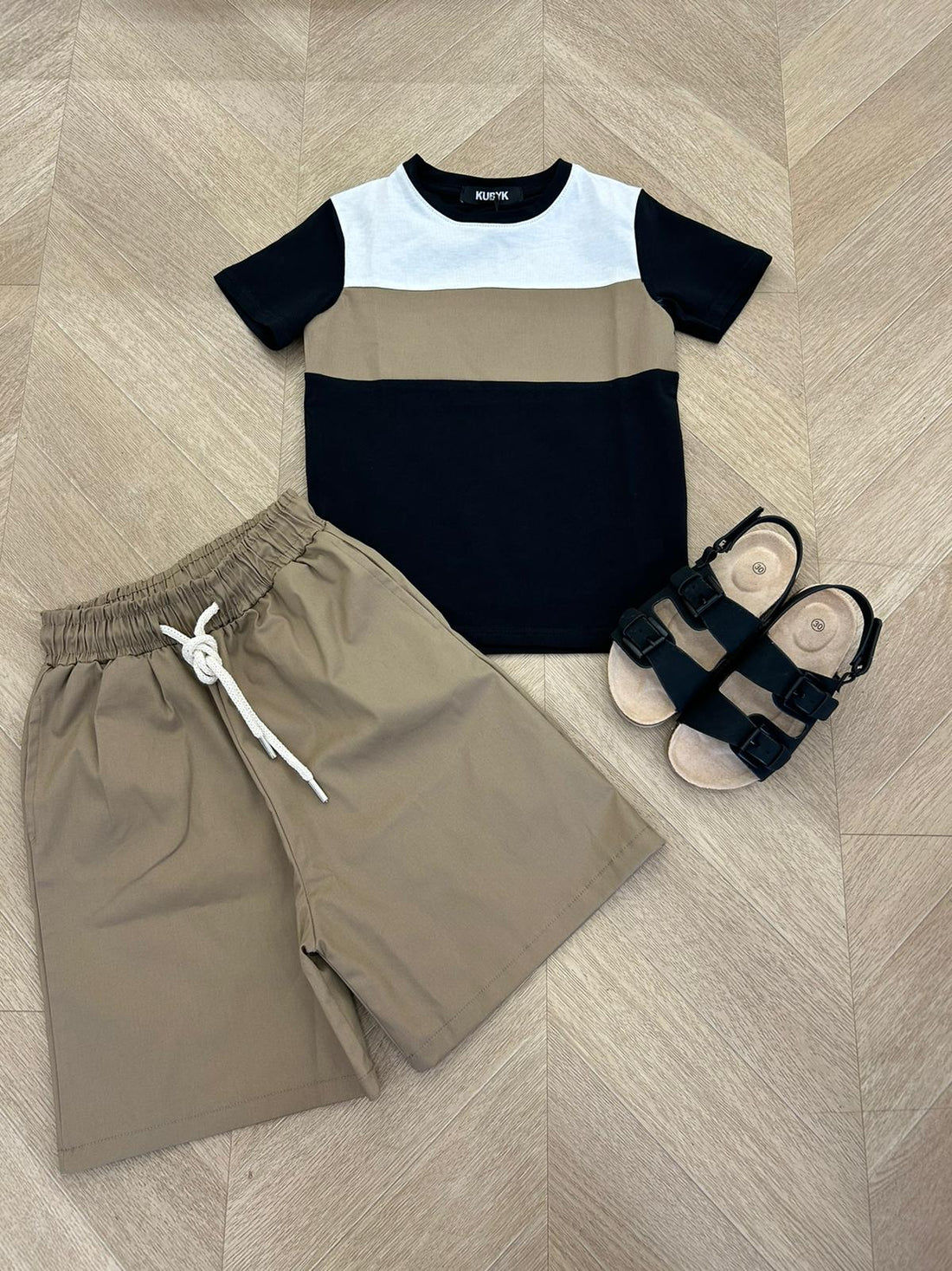 Coordinato righe fango
