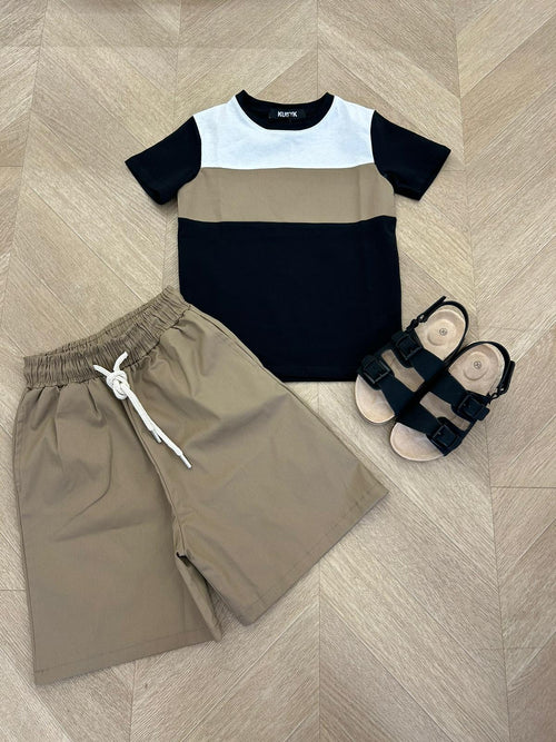 Coordinato righe fango