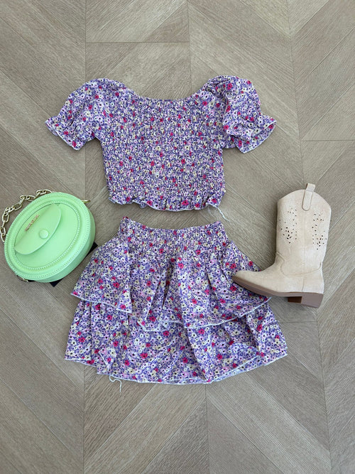 Coordinato fiori lilla