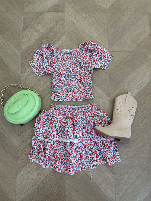 Coordinato fiori rossi