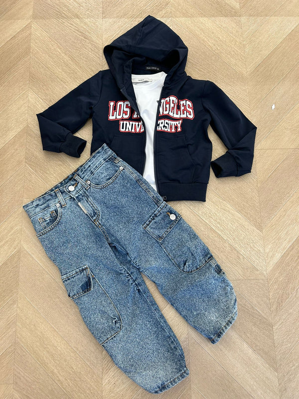 felpa los angles blu navy