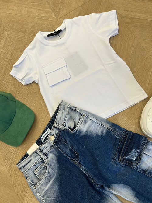 t-shirt tasca bianca
