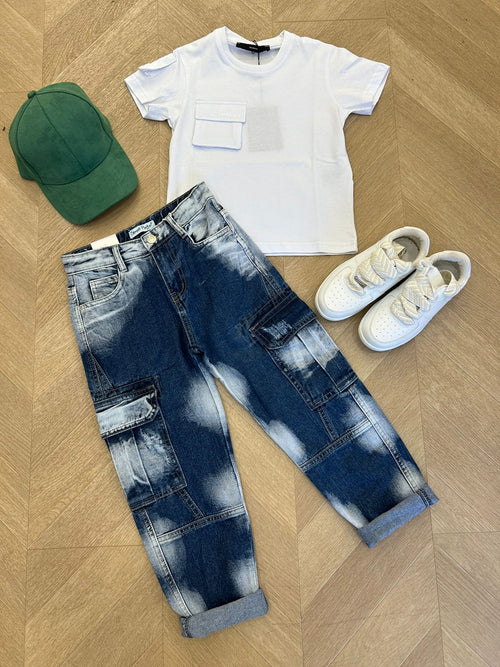 t-shirt tasca bianca