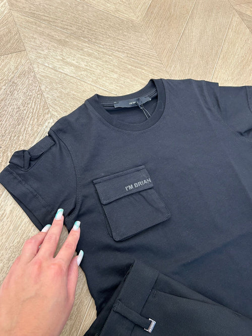 t-shirt tasca nera