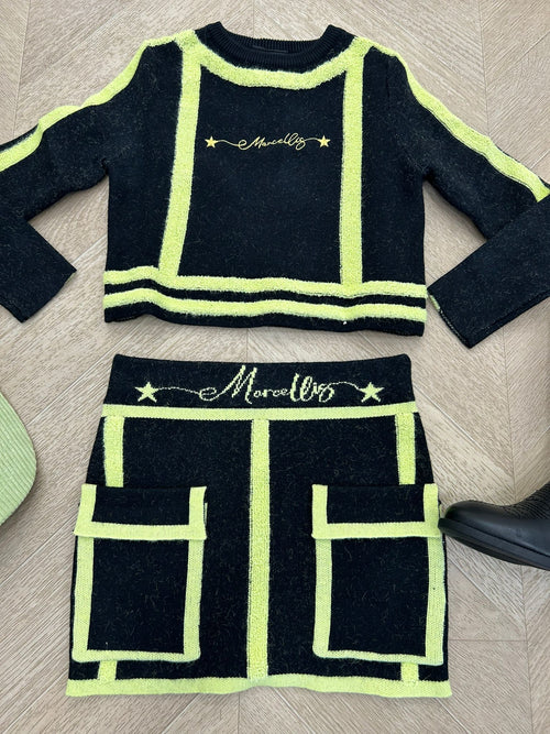 Coordinato nero/lime