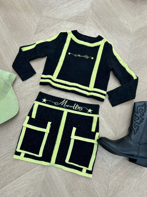 Coordinato nero/lime