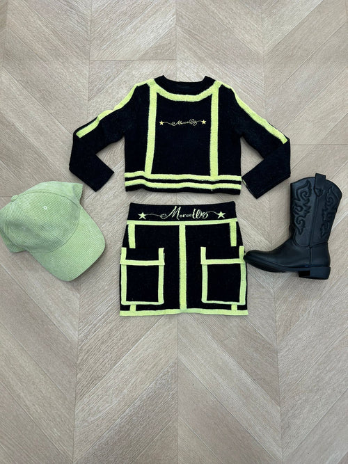 Coordinato nero/lime