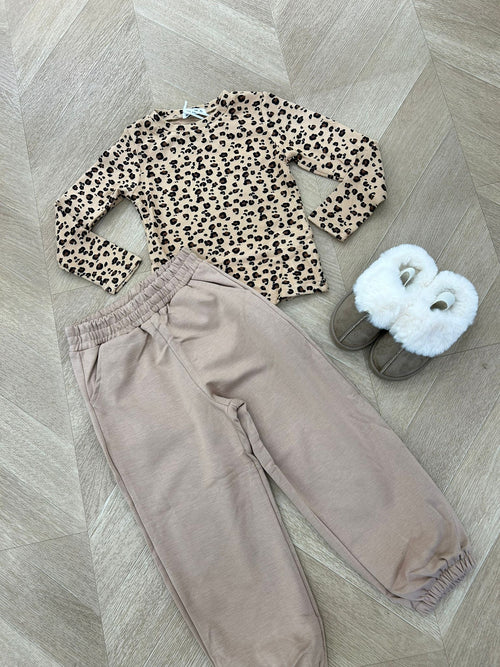 Maglia leopardata camel