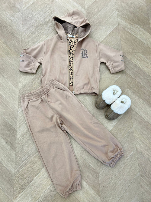 Maglia leopardata camel
