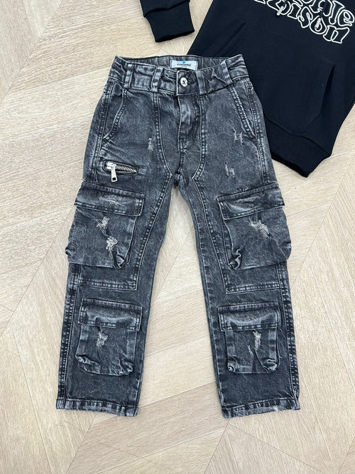 jeans zip nero