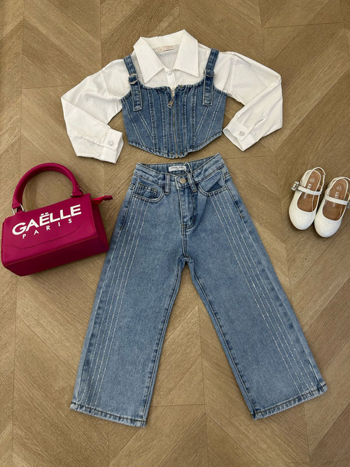 jeans denim strass
