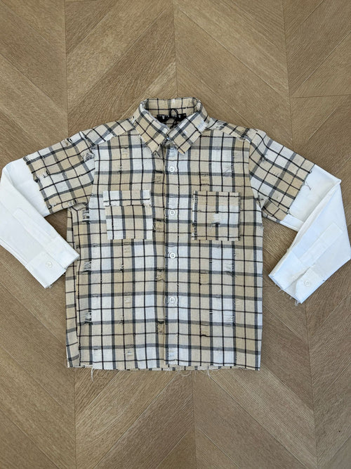 camicia quadri panna