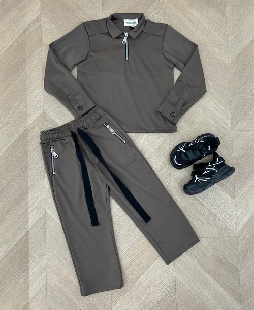 coordinato zip fango