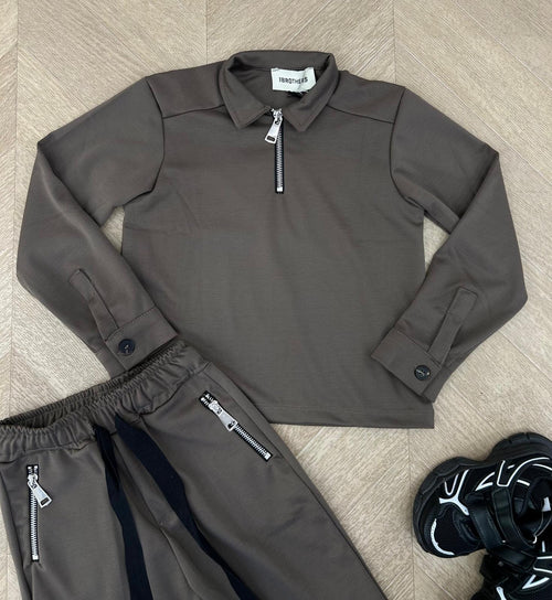 coordinato zip fango