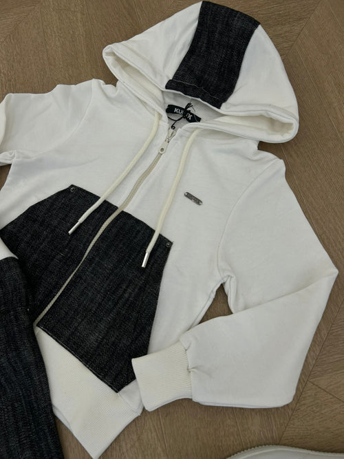 tuta zip jace bianca
