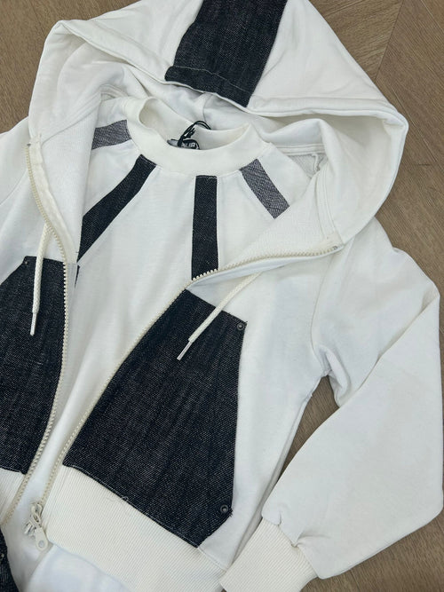 tuta zip jace bianca