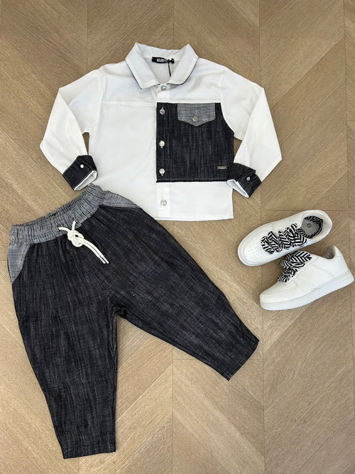 camicia jeans bianca