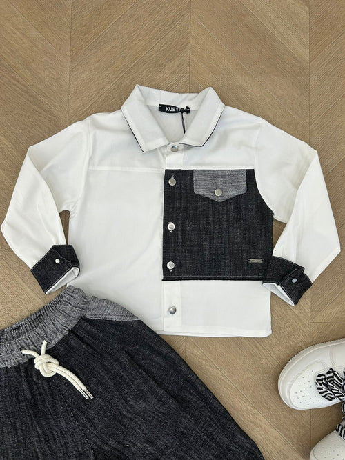 camicia jeans bianca