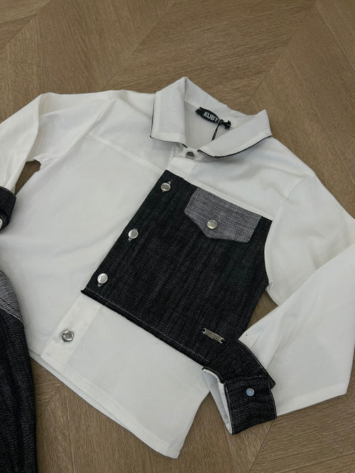 camicia jeans bianca