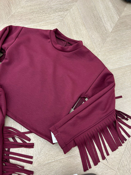 tuta frange bordeaux