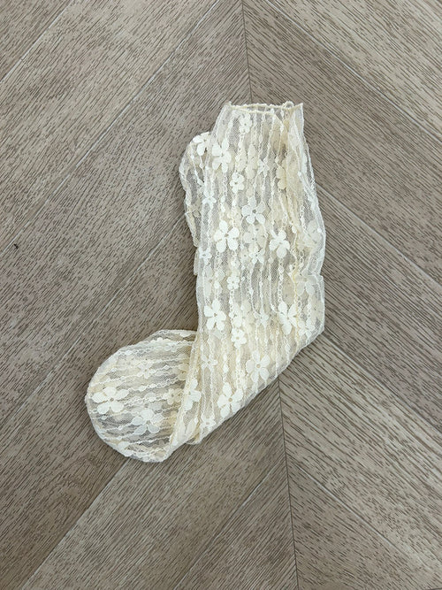 calzini ricamo con fiore