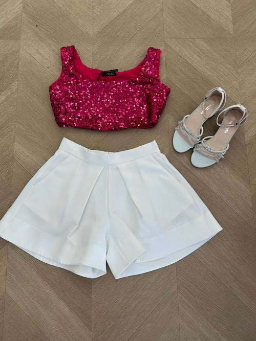 Short bianco fun fun