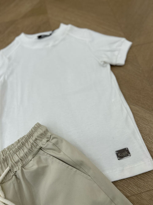 T-shirt placca panna
