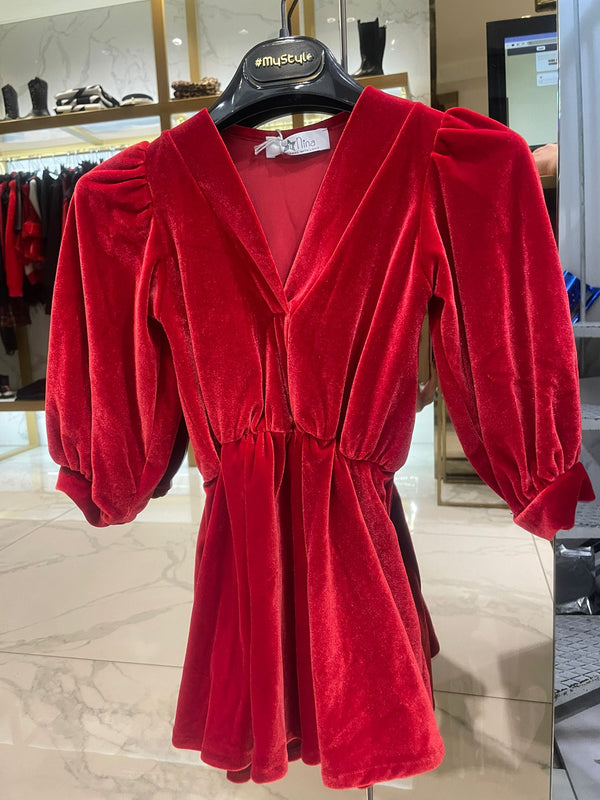 Abitino rosso in velluto