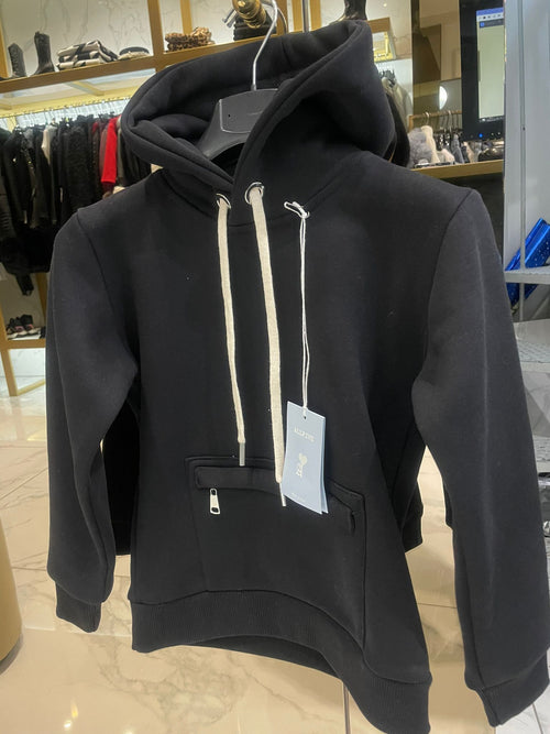 Felpa allfive tascone e zip nera